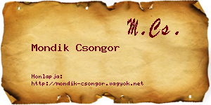 Mondik Csongor névjegykártya